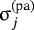Mathematical equation: ${\upsigma}_j^{\textrm{(pa)}}$