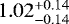 Mathematical equation: $1.02^{+0.14}_{-0.14}$