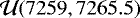 Mathematical equation: $\mathcal{U}(7259,7265.5)$