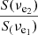Mathematical equation: $ \frac{S(\nu_{\mathrm{e}_2})}{S_(\nu_{\mathrm{e}_1})} $