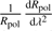 Mathematical equation: $ \frac{1}{R_{\mathrm{pol}}}\frac{\mathrm{d}R_{\mathrm{pol}}}{\mathrm{d}\lambda^2} $