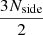 Mathematical equation: $ \frac{3N_\text{side}}{2} $