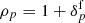 Mathematical equation: $ \rho_{p} = 1 + \delta^{\mathrm{f}}_{p} $