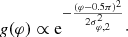 Mathematical equation: $$ \begin{aligned} {\textit{g}}(\varphi ) \propto \mathrm{e}^{-\frac{(\varphi - 0.5 \pi )^2}{2 \sigma _{\varphi ,2}^2}}\cdot \end{aligned} $$