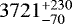 Mathematical equation: $3721_{-70}^{+230}$