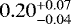 Mathematical equation: $0.20_{-0.04}^{+0.07}$
