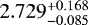 Mathematical equation: $2.729_{-0.085}^{+0.168}$