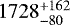 Mathematical equation: $1728_{-80}^{+162}$