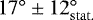 Mathematical equation: $17^{\circ}\pm 12^{\circ}_{\mathrm{stat.}}$