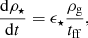 Mathematical equation: $$ \begin{aligned} \frac{\mathrm{d} \rho _\star }{\mathrm{d} t}=\epsilon _\star \frac{\rho _{\rm g}}{t_{\rm ff}}, \end{aligned} $$