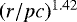 $(r/pc)^{1.42}$