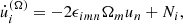 $$ \begin{aligned} \dot{u}_i^{(\Omega )} = -2 \epsilon _{imn} \Omega _m u_n + N_i, \end{aligned} $$
