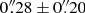 $ 0{{\overset{\prime\prime}{.}}}28\pm0{{\overset{\prime\prime}{.}}}20 $
