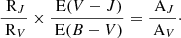 $$ \begin{aligned} \frac{\text{ R}_{J}}{\text{ R}_{V}} \times \frac{\text{ E}(V-J)}{\text{ E}(B-V)} = \frac{\text{ A}_{J}}{\text{ A}_{V}}\cdot \end{aligned} $$