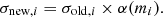 $$ \begin{aligned} \sigma _{\mathrm{new},i} = \sigma _{\mathrm{old},i} \times \alpha (m_{i}). \end{aligned} $$
