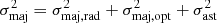 $$ \begin{aligned} \sigma ^2_{\rm maj} = \sigma ^2_{\rm maj,rad} + \sigma ^2_{\rm maj,opt} + \sigma ^2_{\rm ast} \end{aligned} $$