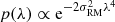 $ p(\lambda ) \propto {{\rm{e}}^{ - 2\sigma _{{\rm{RM}}}^2{\lambda ^4}}}\ $