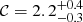 $ \mathcal{C} = 2.2^{+0.4}_{-0.3} $