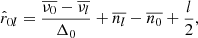$$ \begin{aligned} \hat{r}_{0l}=\frac{\overline{\nu _0}-\overline{\nu _l}}{\Delta _0}+\overline{n_l}-\overline{n_0}+\frac{l}{2}, \end{aligned} $$