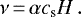 \begin{equation*} \nu \,{=}\, \alpha c_{\textrm{s}} H \, .\end{equation*}