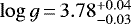 $\log g\,{=}\,3.78^{&#x002B;0.04}_{-0.03}$