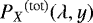 Mathematical equation: ${P_X}^{\textrm{(tot)}}(\lambda,y)$