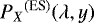 Mathematical equation: ${P_X}^{\textrm{(ES)}}(\lambda,y)$