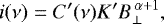 \begin{equation*} i(\nu)= C^{\prime}(\nu) K&#x0027; B_{\bot}^{\,\alpha&#x002B;1},\end{equation*}