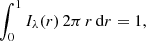 $$ \begin{aligned} \int _0^1 I_{\lambda }(r)\,2\pi \,r\,\mathrm{d}r = 1, \end{aligned} $$