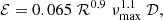 $$ \begin{aligned} {\mathcal{E} }= 0.065\; \mathcal{R} ^{0.9} \; \nu _{\mathrm{max} }^{1.1}\; {\mathcal{D} }, \end{aligned} $$