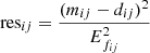 Mathematical equation: $$ \begin{aligned} \mathrm{res} _{ij} = \frac{(m_{ij}-d_{ij})^2}{E_{f_{ij}}^2} \end{aligned} $$
