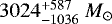 Mathematical equation: $3024^{+587}_{-1036}~M_{\odot}$
