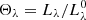 Mathematical equation: $ {\Theta _\lambda } = {L_\lambda }/L_\lambda ^0 $