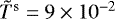 Mathematical equation: $\tilde{T}^{\textrm{s}}=9\times 10^{-2}$