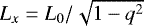 Mathematical equation: $L_{x}=L_{0}/ \sqrt{1-q^2}$