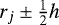 Mathematical equation: $r_{j}\pm \frac{1}{2}h$