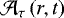 Mathematical equation: $\mathcal{A_{\tau}}\left(r,t\right)$