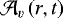 Mathematical equation: $\mathcal{A}_{v}\left(r,t\right)$