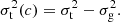 Mathematical equation: $$ \begin{aligned} \sigma _{\rm t}^2(c) = \sigma _{\rm t}^2 -\sigma _{\rm g}^2. \end{aligned} $$