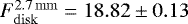 Mathematical equation: $F_{\mathrm{disk}}^{\mathrm{2.7\,mm}}\;{=}\;18.82\pm 0.13$