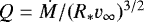 Mathematical equation: $Q = {\dot{M}}/({R_{\ast}} {v_{\infty}})^{3/2}$