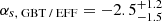 Mathematical equation: $ \alpha_{s,\text{ GBT / EFF}} = -2.5_{-1.5}^{+1.2} $