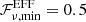 Mathematical equation: $ \mathcal{F}_{\nu\rm, min}^{\mathrm{EFF}} = 0.5 $