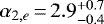 Mathematical equation: $\alpha_{2,e}\,{=}\,2.9^{+0.7}_{-0.4}$