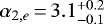 Mathematical equation: $\alpha_{2,e}\,{=}\,3.1^{+0.2}_{-0.1} $