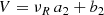 $$ \begin{aligned}&V = \nu _R \,a_2 + b_2\end{aligned} $$