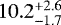 Mathematical equation: $10.2^{+2.6}_{-1.7}$