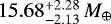 Mathematical equation: $15.68 _{ - 2.13 } ^ { + 2.28 }\,M_{\oplus}$