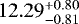 Mathematical equation: $12.29 _{ - 0.81 } ^ { + 0.80} $