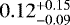 Mathematical equation: $0.12^{+0.15}_{-0.09}$